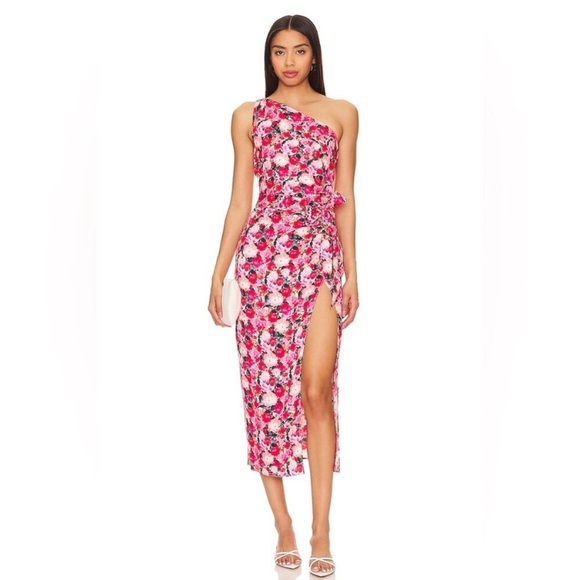 Cami‎ NYC EUC Nanu Floral Asymmetric Dress Hyper Blossom Size 00